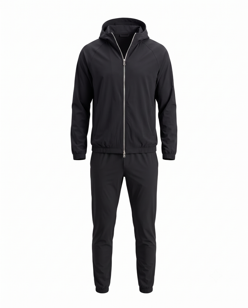 Marbenio's Black Hooded Tech Set – front view