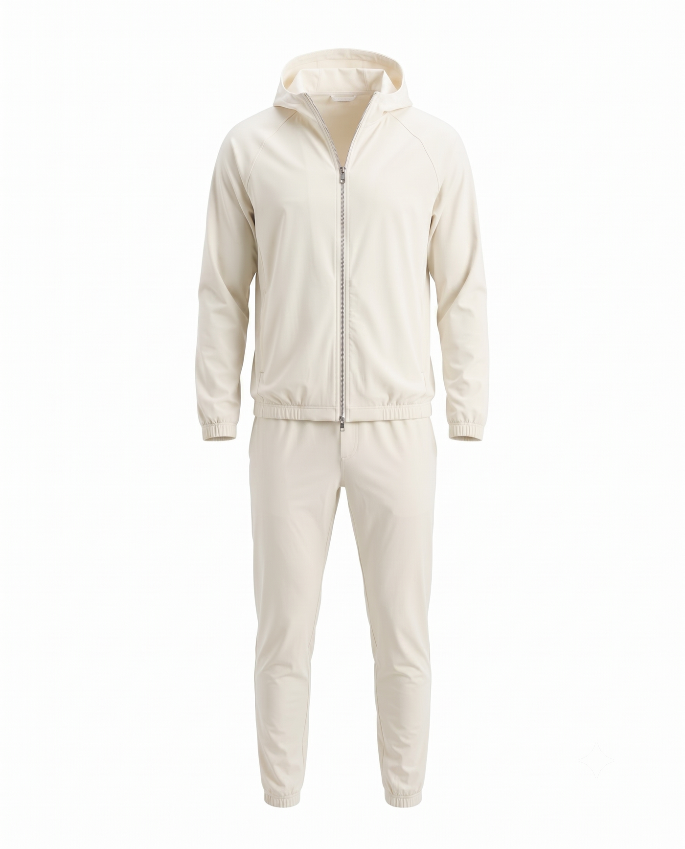 Marbenio's Beige Hooded Tech Set – front view