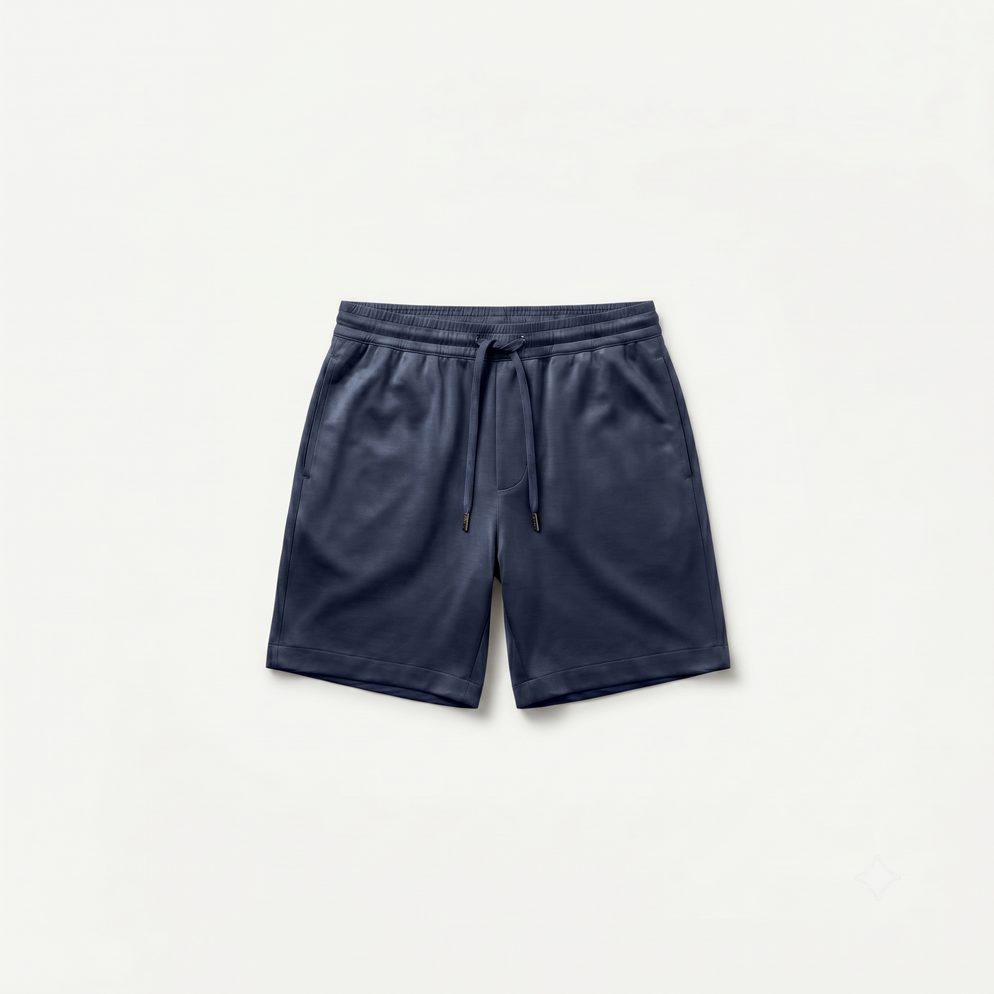 Marbenio's Navy Shiny Shorts – front view