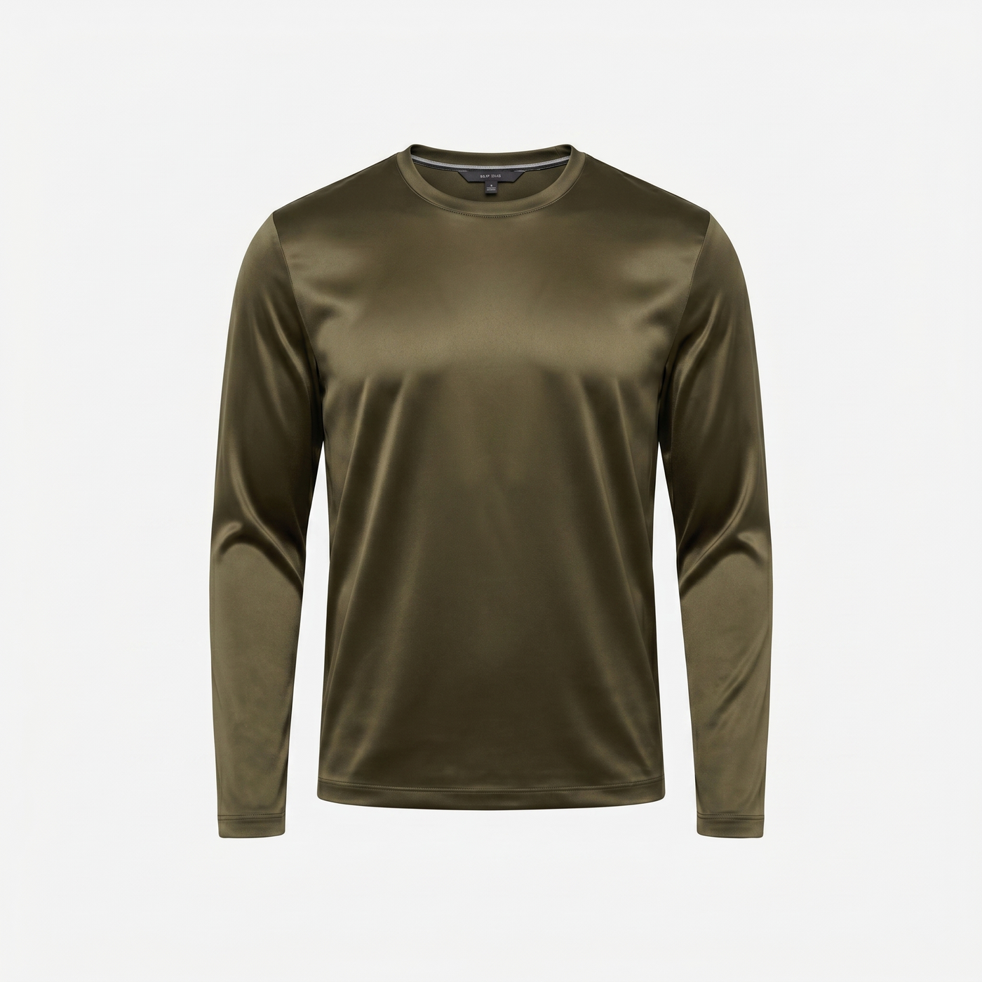 Marbenio's Olive Green Shiny Longsleeve – front view