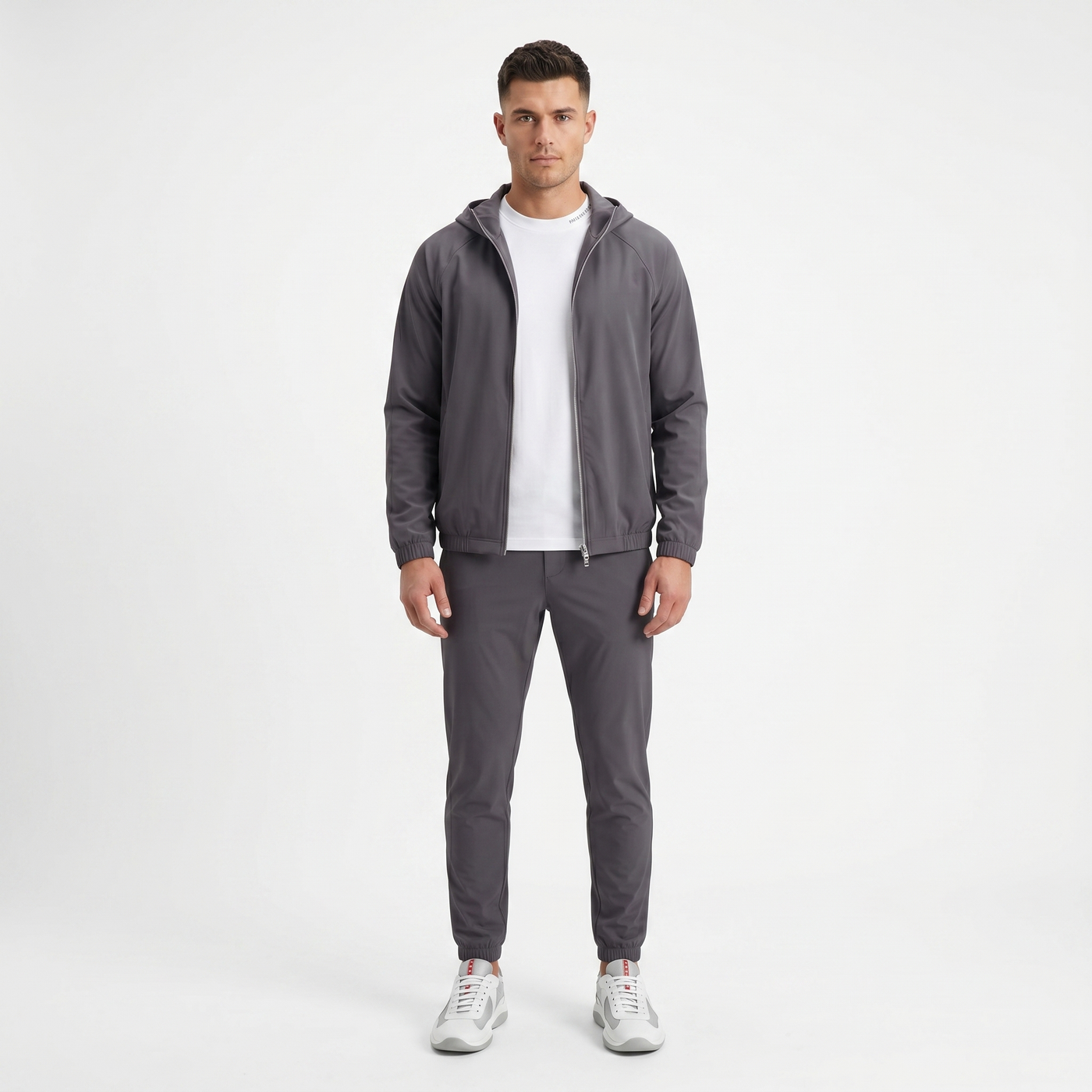 Marbenio's Grey Hooded Tech Set – reverse side