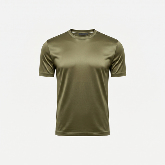 Marbenio's Olive Green Shiny T-Shirt