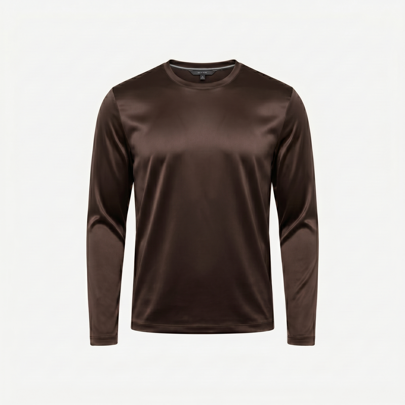 Marbenio's Brown Shiny Longsleeve – front view