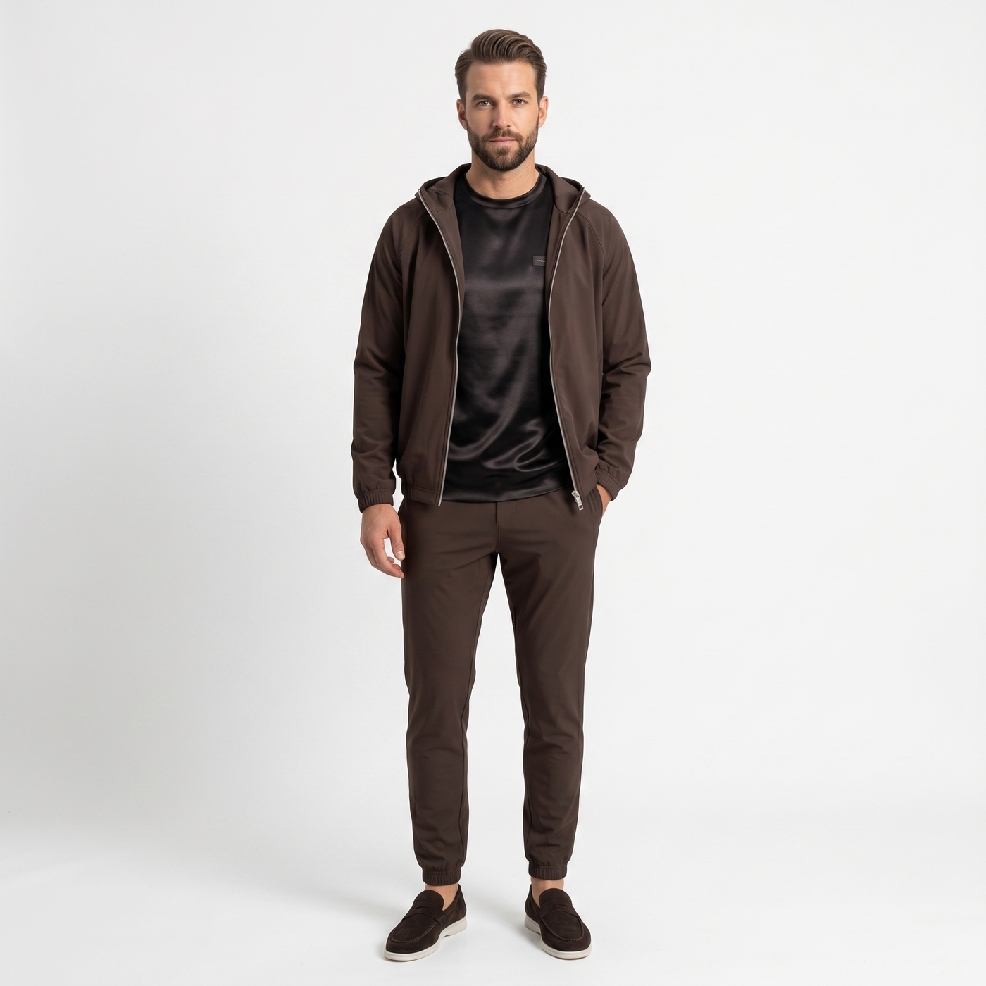 Marbenio's Brown Hooded Tech Set – reverse side