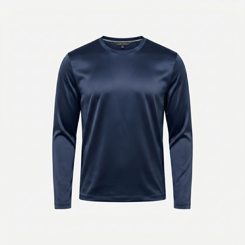 Marbenio's Navy Shiny Longsleeve – front view