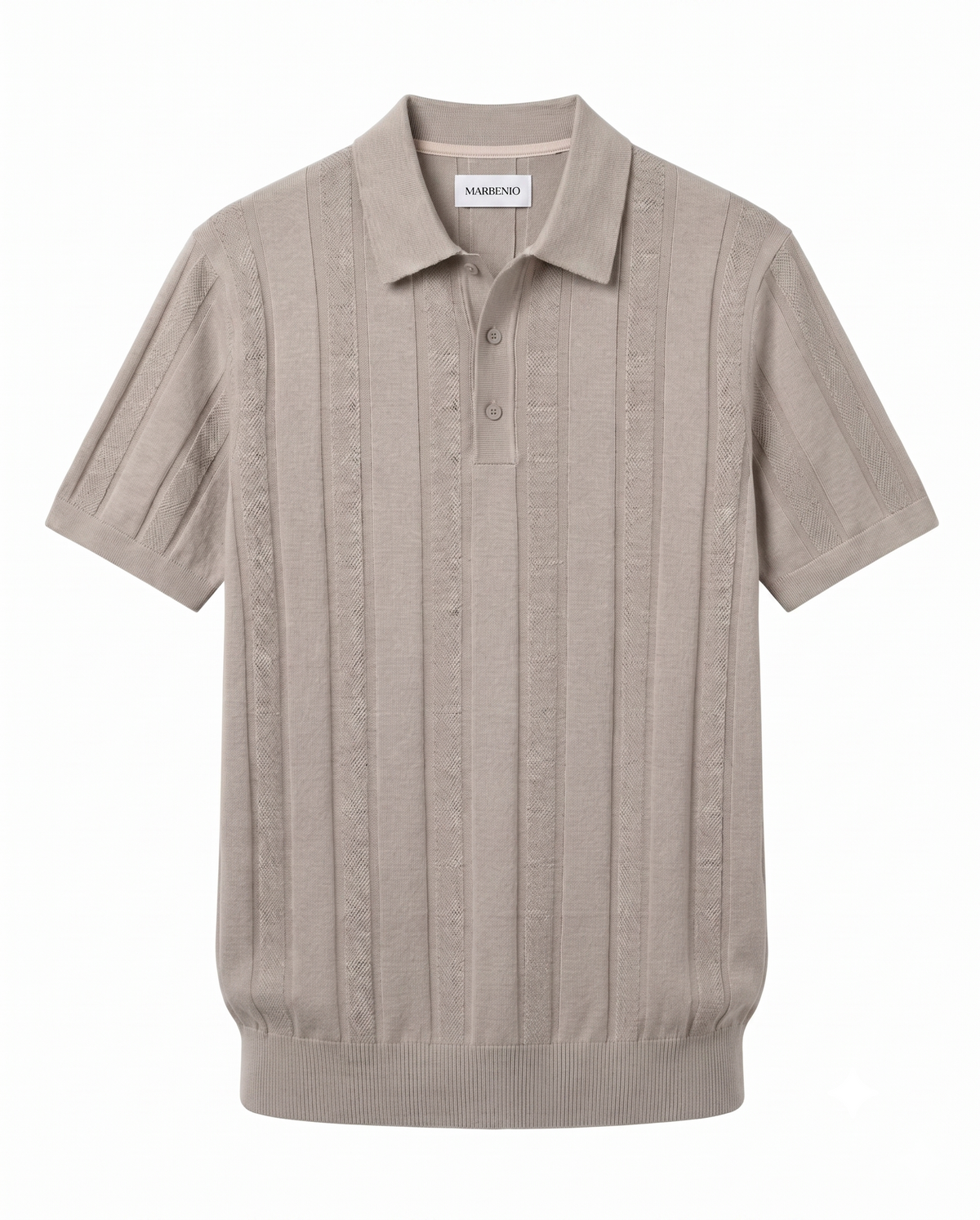 Marbenio's Knit Polo Beige – front view