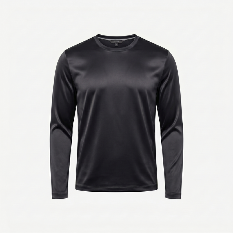 Marbenio's Black Shiny Longsleeve – front view