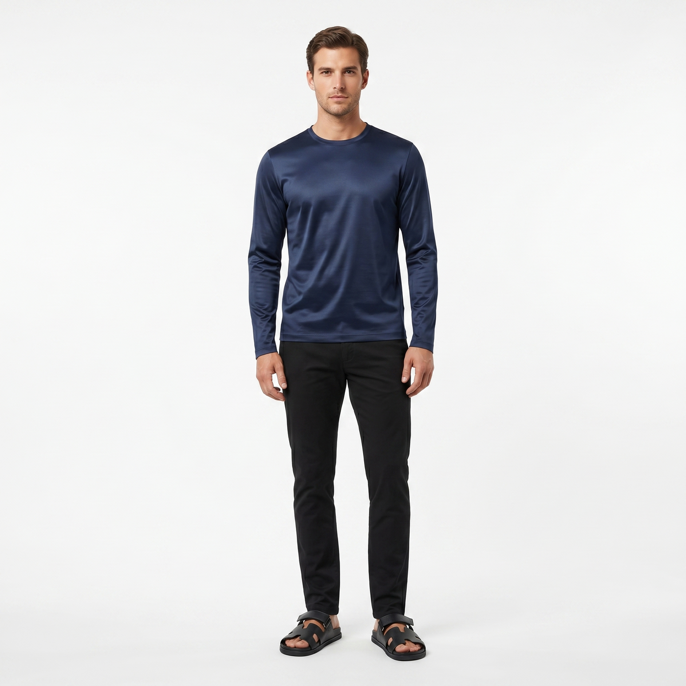 Marbenio's Navy Shiny Longsleeve – reverse side