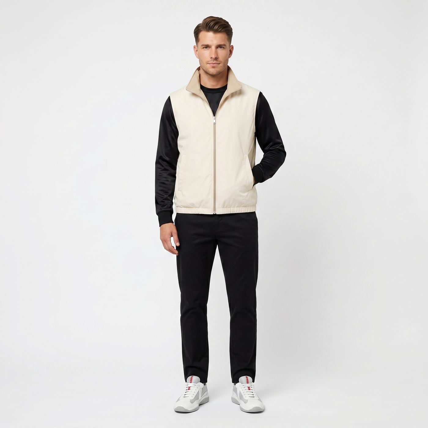 Marbenio's Beige Reversible Gilet – reverse side
