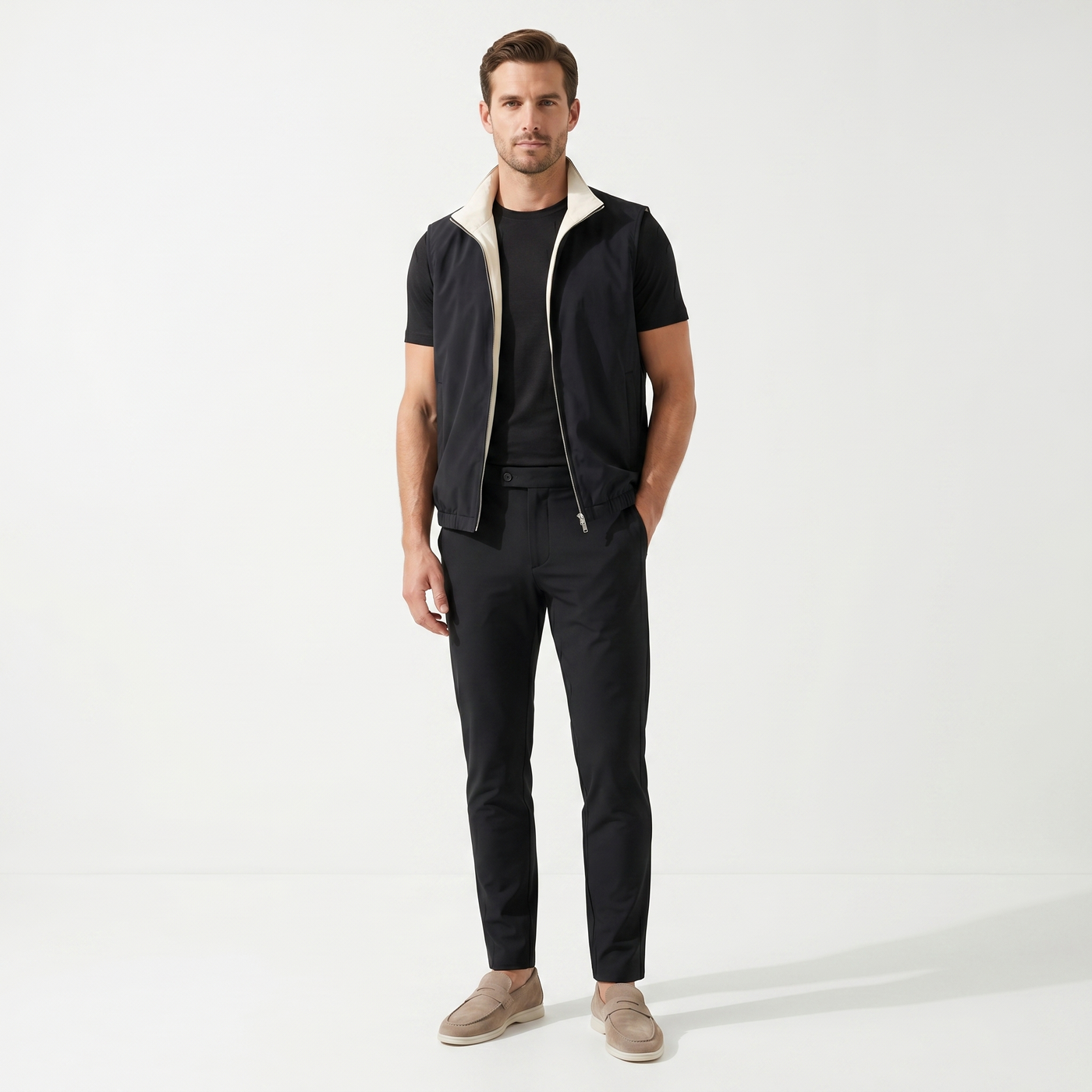 Marbenioâ€™s Triple Black Gilet Bundle – detail view