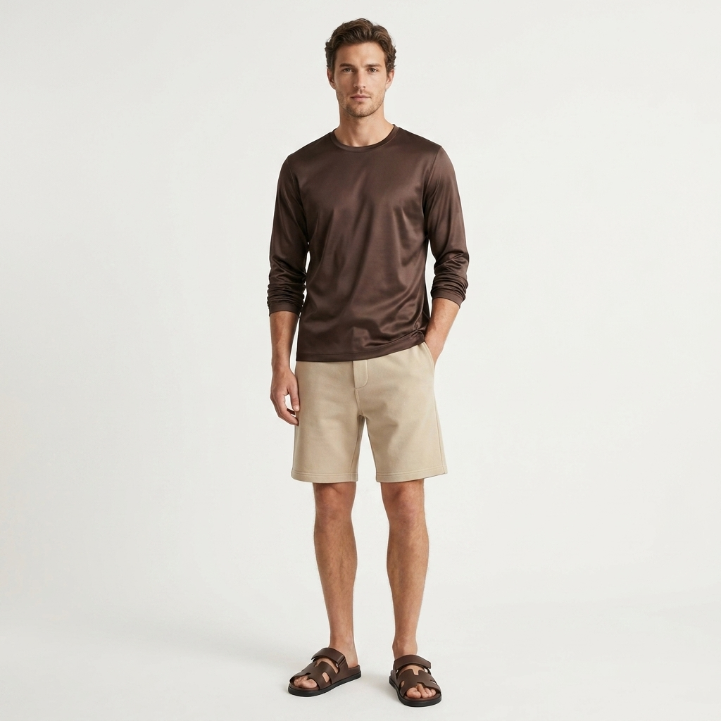 Marbenio's Brown Shiny Longsleeve – reverse side