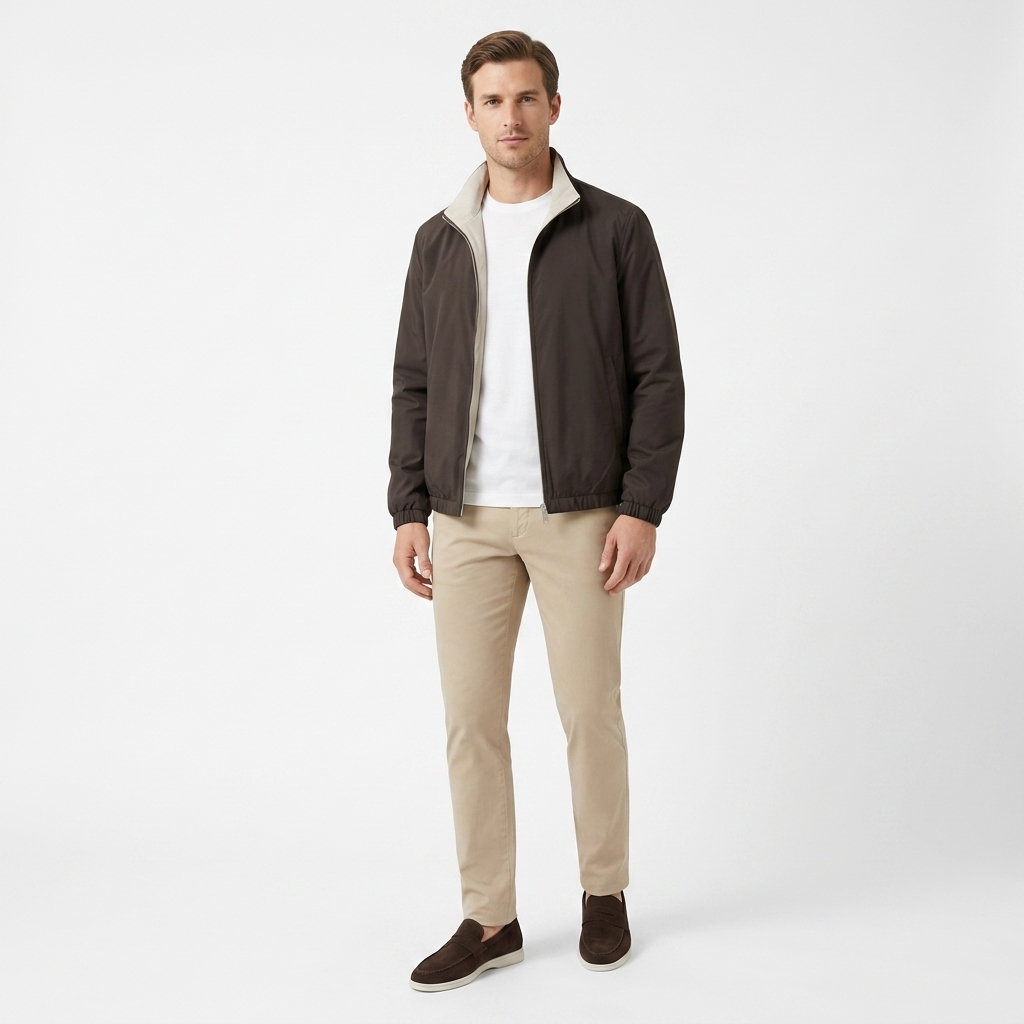 Marbenio's Brown Reversible Jacket – reverse side