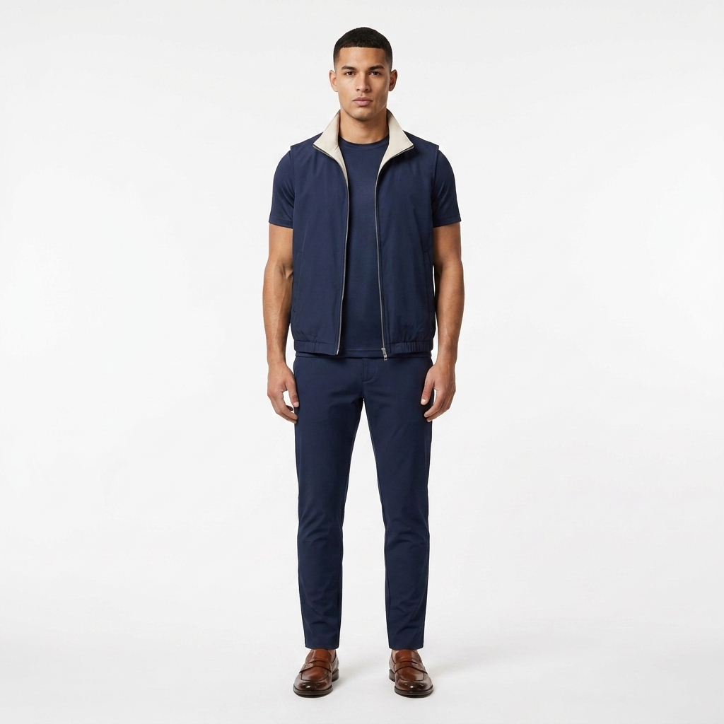 Triple Gilet Set Navy