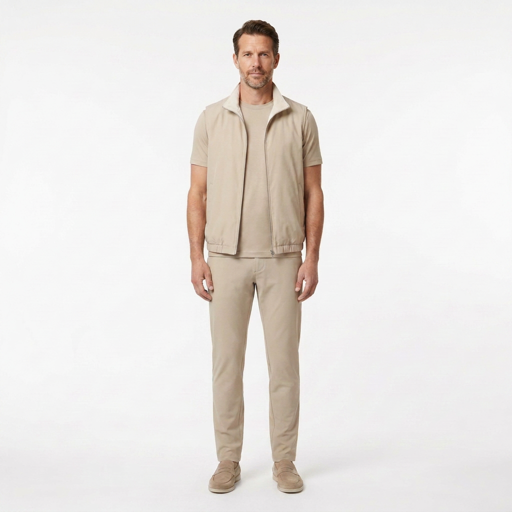 Triple Gilet Set Beige