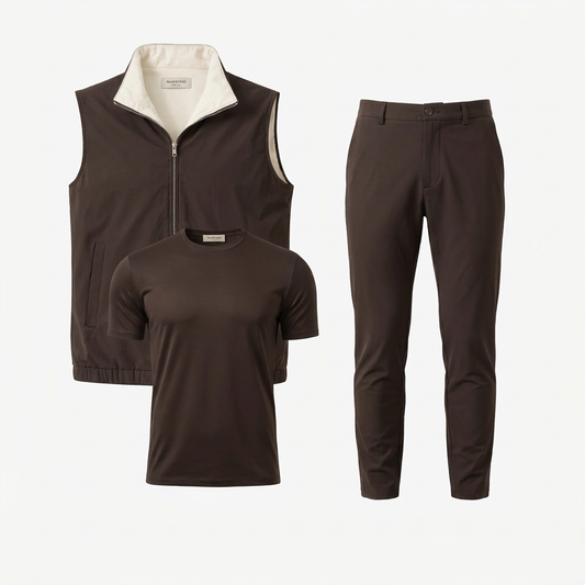 Triple Gilet Set Brown