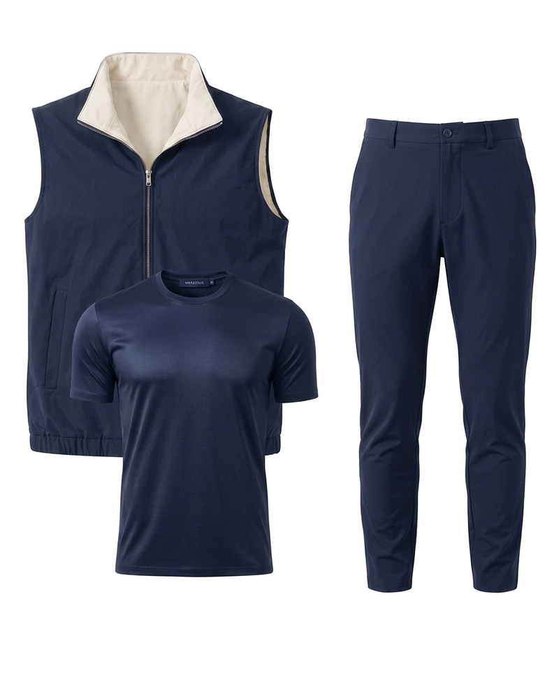 The Navy Ensemble · Gilet, Layer & Trouser