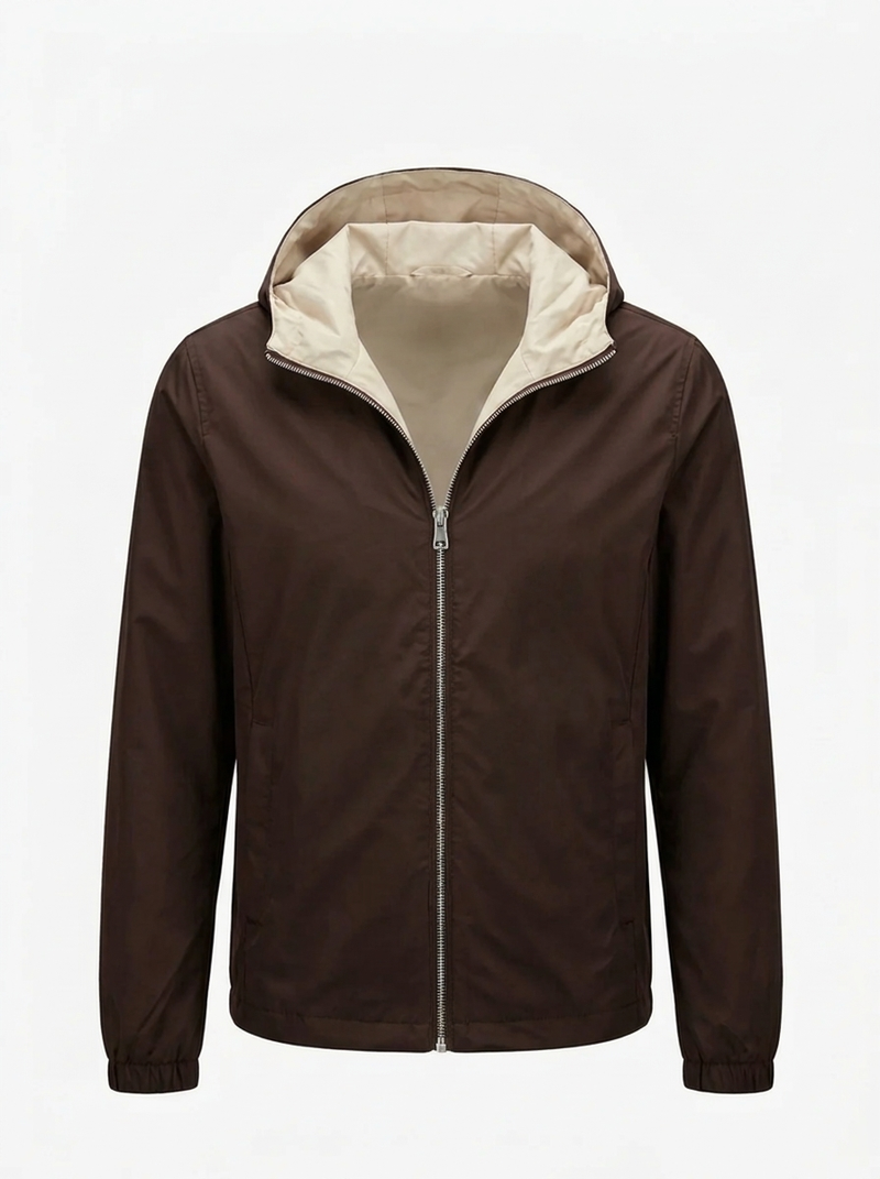Hooded Sleek Jacket Brown