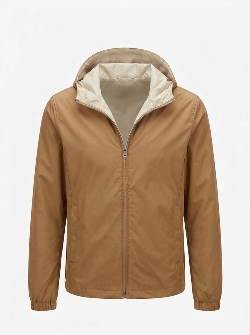 Hooded Sleek Jacket Beige
