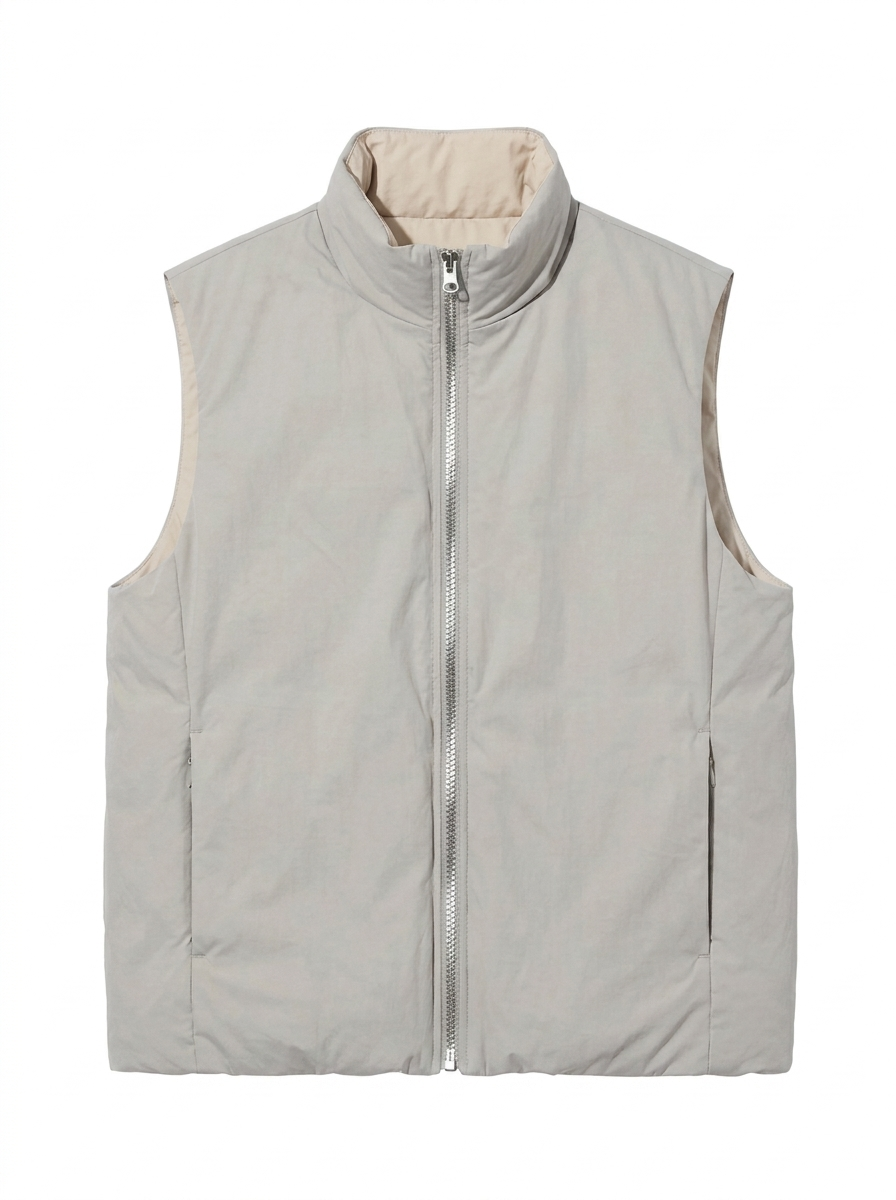 Reversible Quilted Gilet Grey