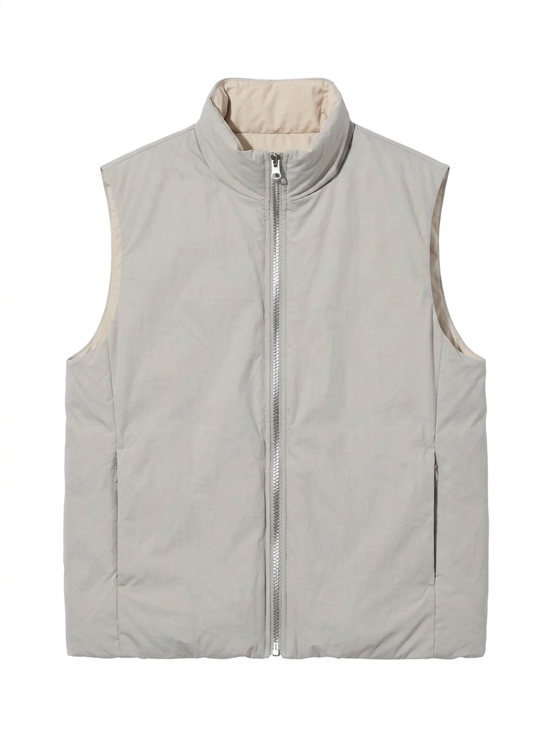 Reversible Quilted Gilet Grey