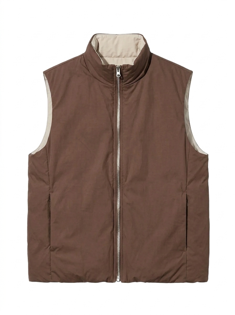 Reversible Quilted Gilet Brown