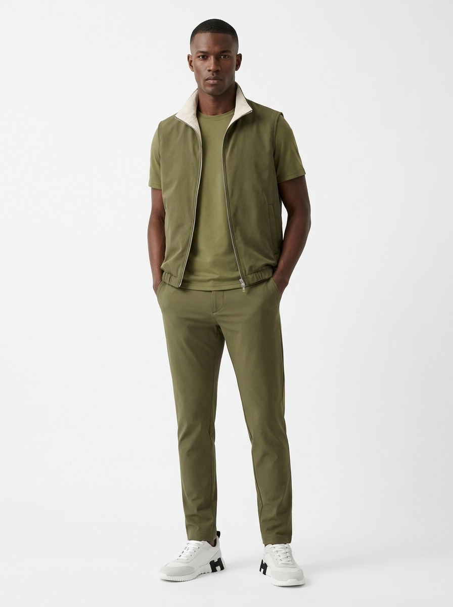 Triple Gilet Set Olive