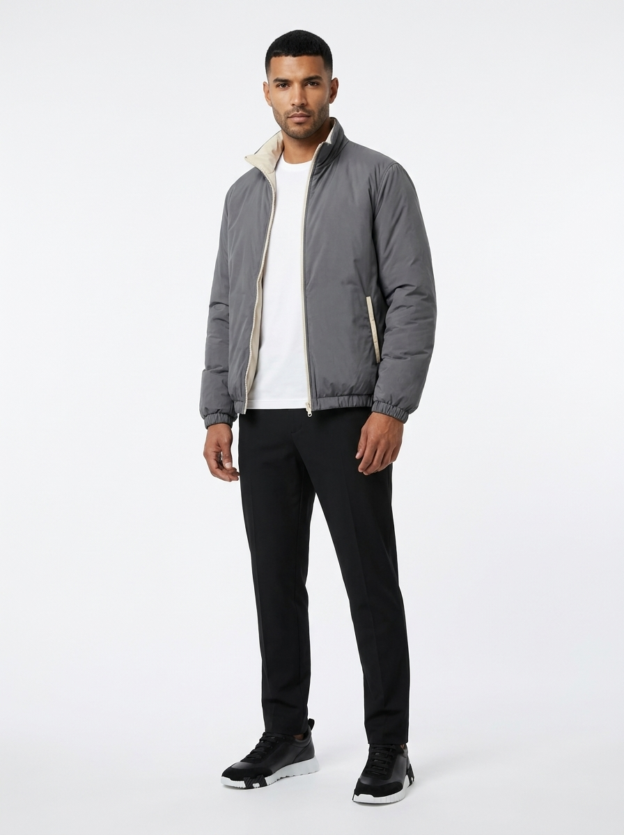 Reversible Quilted Jacket Grey