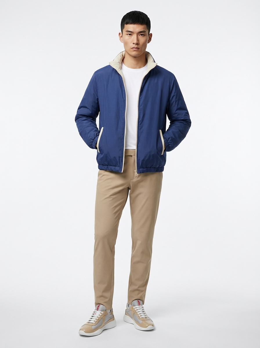 Reversible Quilted Jacket Royal Blue