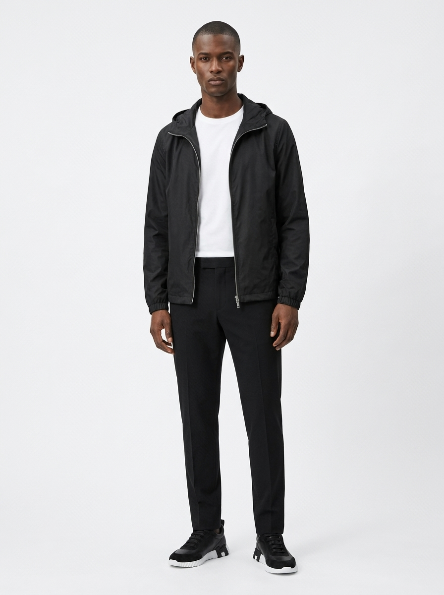 Hooded Sleek Jacket Black