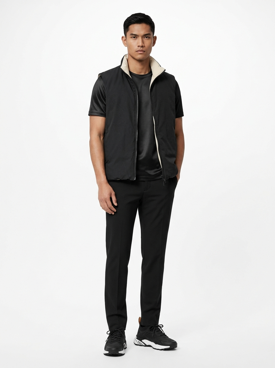 Reversible Quilted Gilet Black
