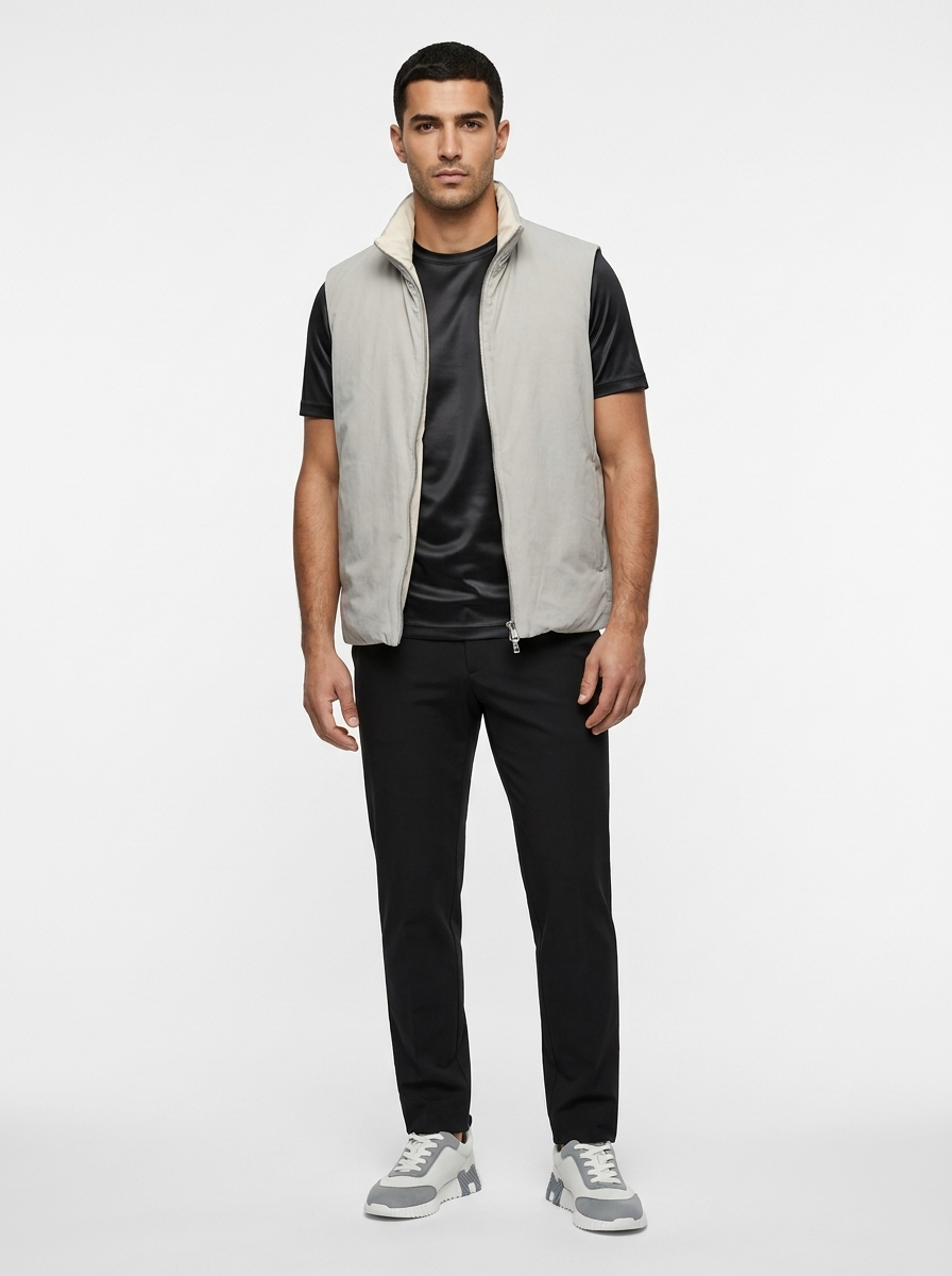 Reversible Quilted Gilet Grey