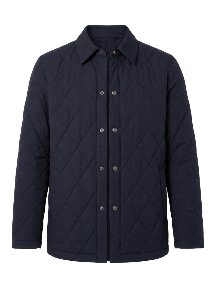 Quilted Coach Jacket Navy