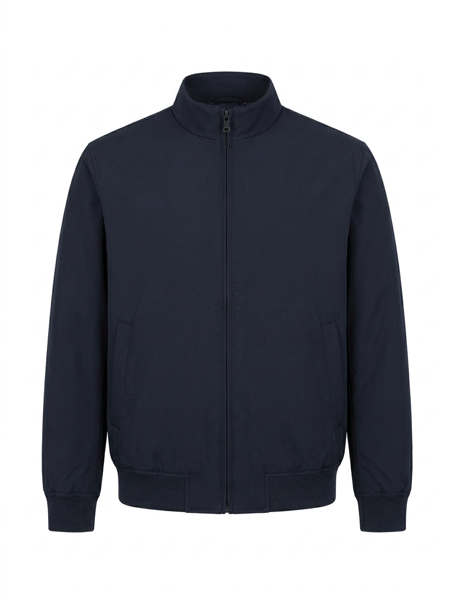 Stand Collar Zip Jacket Navy