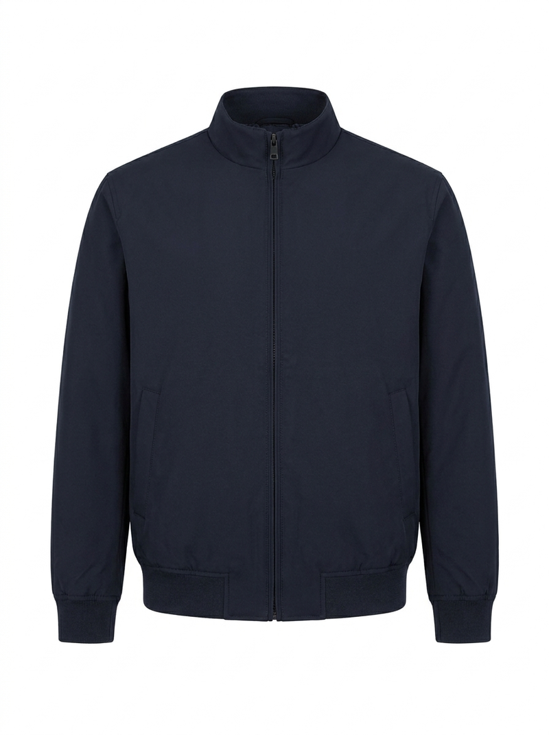 Stand Collar Zip Jacket Navy