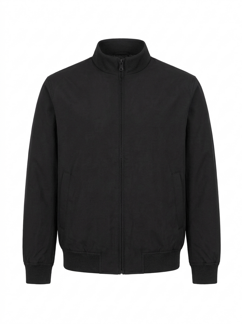 Stand Collar Zip Jacket Black