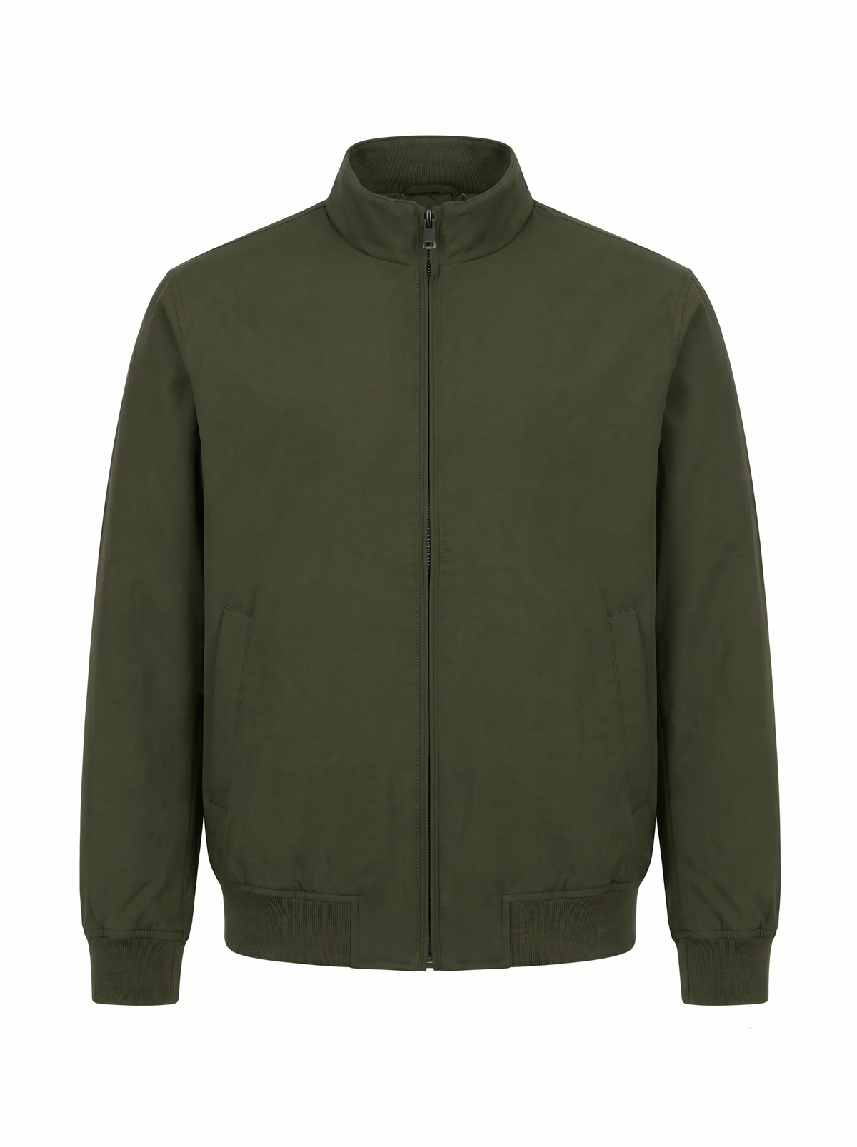 Stand Collar Zip Jacket Olive