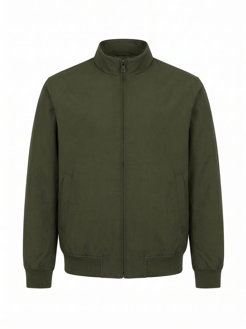Stand Collar Zip Jacket Olive