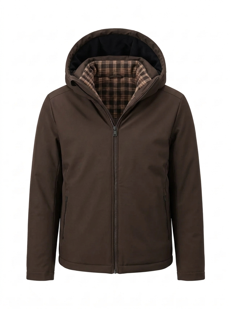 Softshell Hood Jacket · Brown