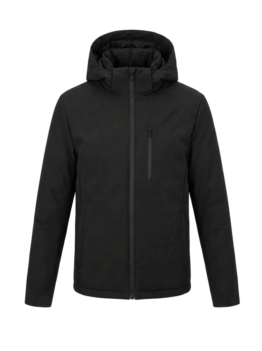Padded Hood Jacket Black