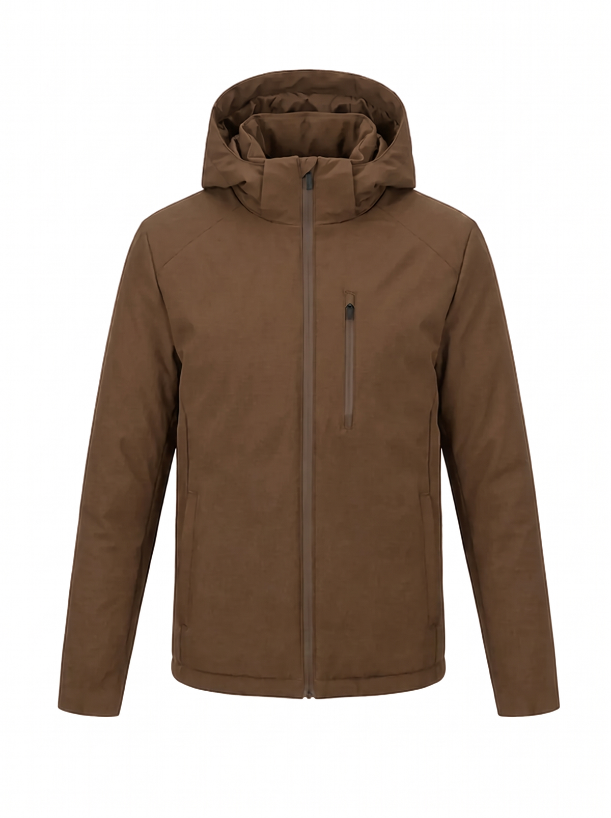 Padded Hood Jacket Brown