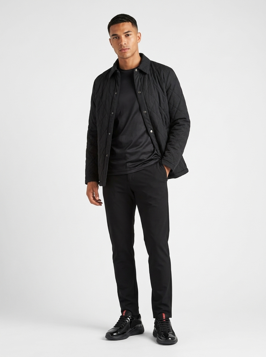 Quilted Coach Jacket Black