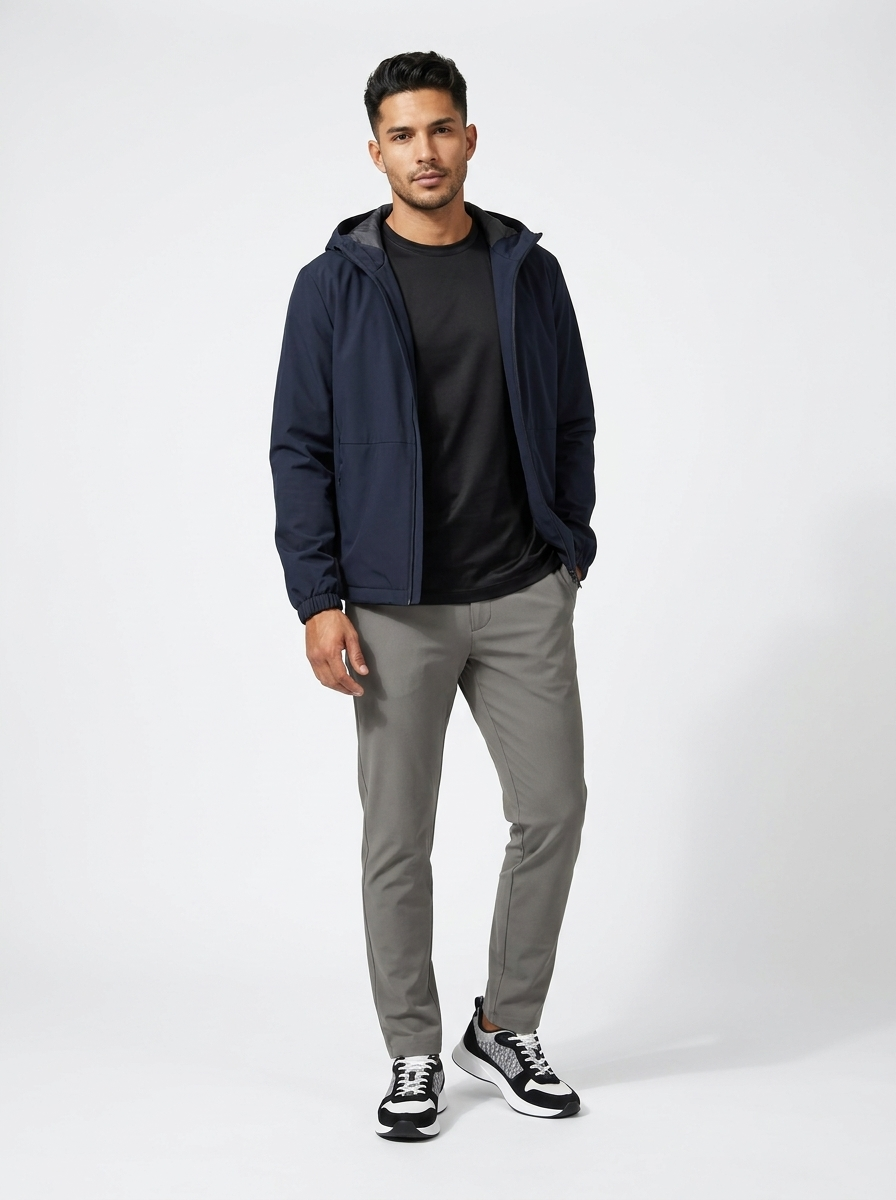 Hooded Wind Jacket Navy